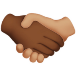handshake: medium-dark skin tone, medium-light skin tone emoji