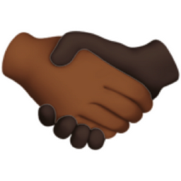 handshake: medium-dark skin tone, dark skin tone emoji