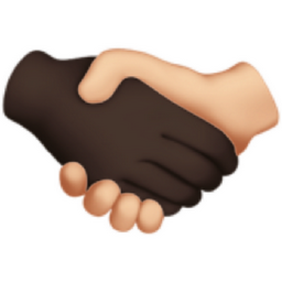 handshake: dark skin tone, light skin tone emoji