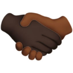 handshake: dark skin tone, medium-dark skin tone emoji