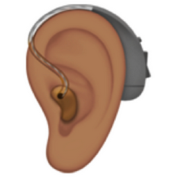 ear with hearing aid: medium skin tone emoji