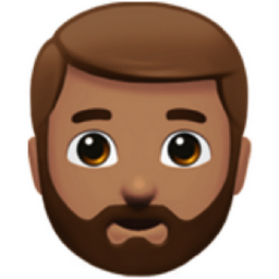 man: medium skin tone, beard emoji