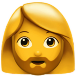 woman: beard emoji