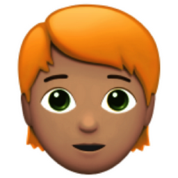 person: medium skin tone, red hair emoji