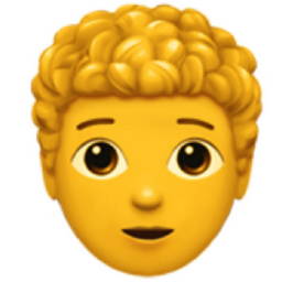 person: curly hair emoji