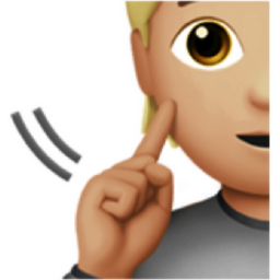 deaf person: medium-light skin tone emoji