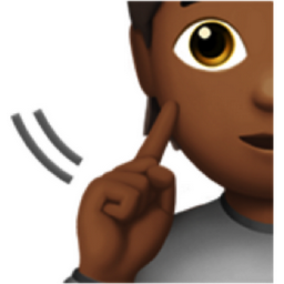 deaf person: medium-dark skin tone emoji