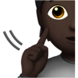 deaf person: dark skin tone emoji