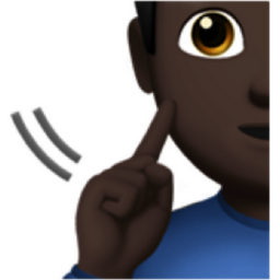 deaf man: dark skin tone emoji