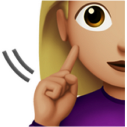 deaf woman: medium-light skin tone emoji