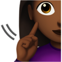 deaf woman: medium-dark skin tone emoji