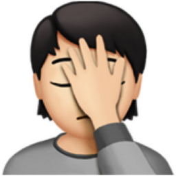 person facepalming: light skin tone emoji