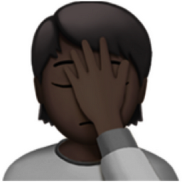 person facepalming: dark skin tone emoji