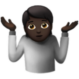 person shrugging: dark skin tone emoji