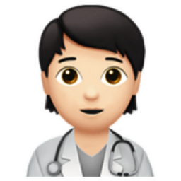 health worker: light skin tone emoji