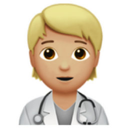health worker: medium-light skin tone emoji