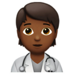 health worker: medium-dark skin tone emoji