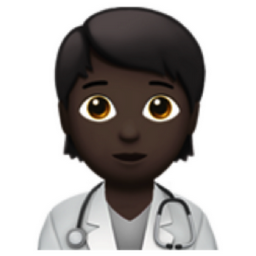 health worker: dark skin tone emoji