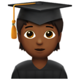 student: medium-dark skin tone emoji
