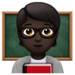 teacher: dark skin tone emoji
