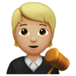 judge: medium-light skin tone emoji