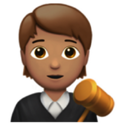 judge: medium skin tone emoji