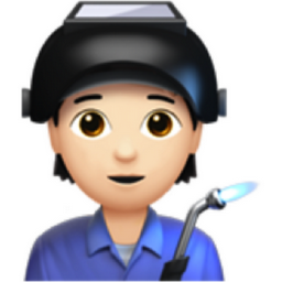 factory worker: light skin tone emoji