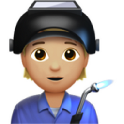 factory worker: medium-light skin tone emoji