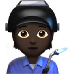 factory worker: dark skin tone emoji