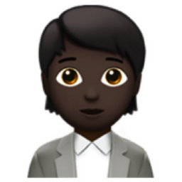 office worker: dark skin tone emoji