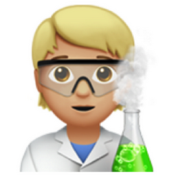 scientist: medium-light skin tone emoji