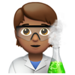 scientist: medium skin tone emoji