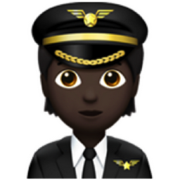 pilot: dark skin tone emoji