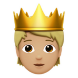 person with crown: medium-light skin tone emoji