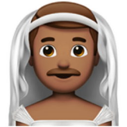 man with veil: medium skin tone emoji