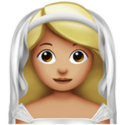 woman with veil: medium-light skin tone emoji