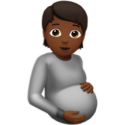 pregnant person: medium-dark skin tone emoji