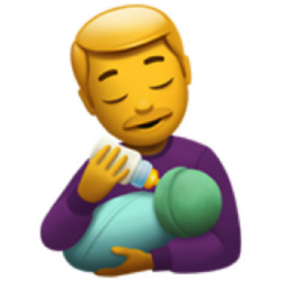 man feeding baby emoji