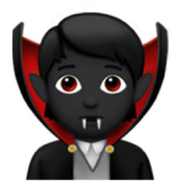 vampire: dark skin tone emoji