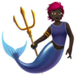 merperson: dark skin tone emoji