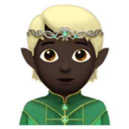 elf: dark skin tone emoji