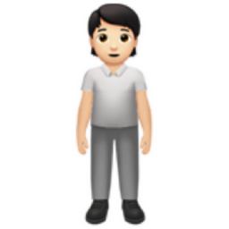 person standing: light skin tone emoji