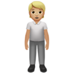 person standing: medium-light skin tone emoji