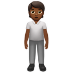 person standing: medium-dark skin tone emoji