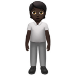 person standing: dark skin tone emoji