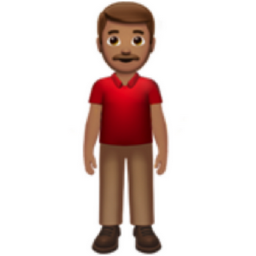 man standing: medium skin tone emoji