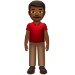 man standing: medium-dark skin tone emoji