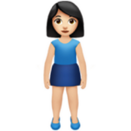 woman standing: light skin tone emoji