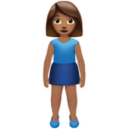 woman standing: medium skin tone emoji