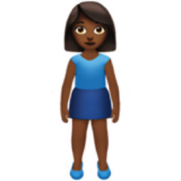 woman standing: medium-dark skin tone emoji